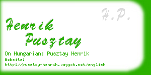 henrik pusztay business card